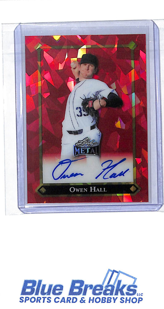 2025 Leaf - Metal - red - Owen Hall - auto - 4/10 - #LGR-OH1 - baseball - Tigers