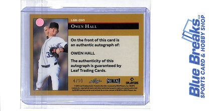 2025 Leaf - Metal - red - Owen Hall - auto - 4/10 - #LGR-OH1 - baseball - Tigers