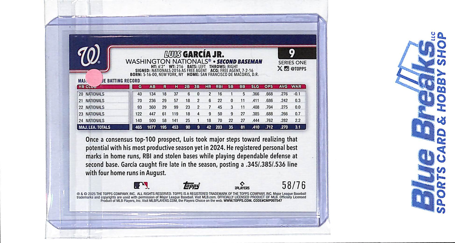 2025 Topps - Series One - Independence Day - Luis Garcia Jr - 58/76 - #9 - baseball - Nationals