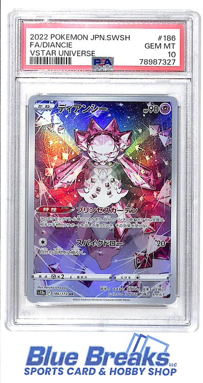 2022 Pokémon - Japanese - Sword & Shield - Vstar Universe - Full Art - Diancie - #186 - PSA 10