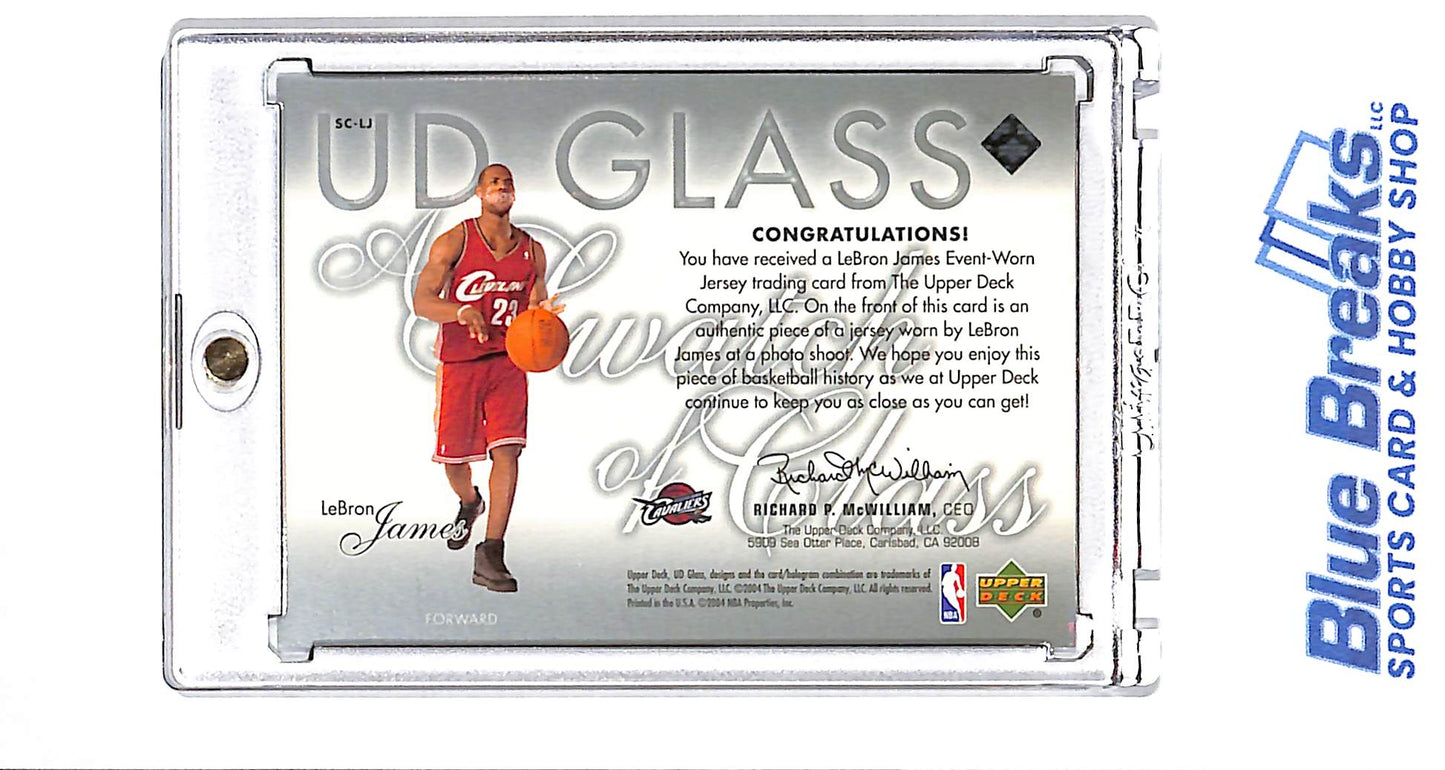 2004 Upper Deck - Glass - A Swatch of Class - LeBron James - #SC-LJ - basketball - Cavaliers/Lakers