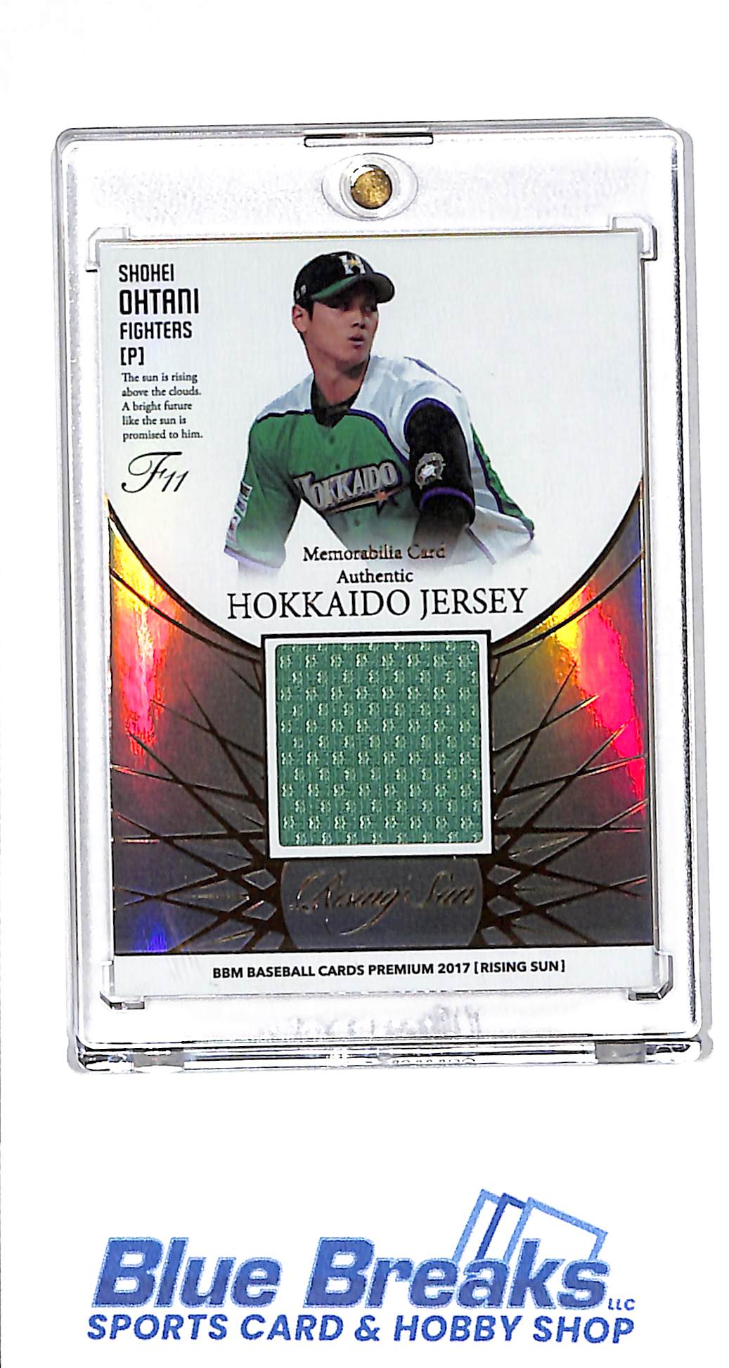 2017 BBM - Premium - Rising Sun - Feel the Ballgame! - Shohei Ohtani - Hokkaido Jersey - 42/50 - baseball - Fighters - Dodgers