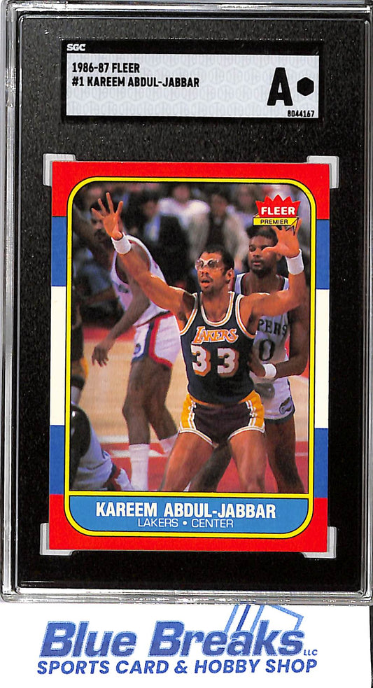 1986 Fleer - Kareem Abdul-Jabaar - #1 - SGC A - basketball - Lakers