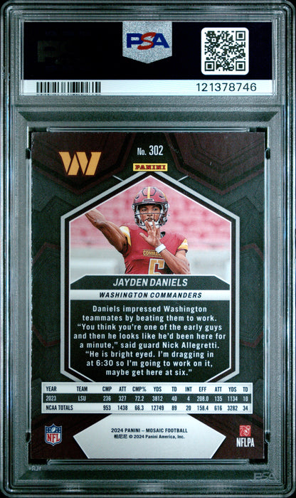 2024 Panini - Mosaic - Jayden Daniels - RC - #302 - PSA 10 - football - Commanders