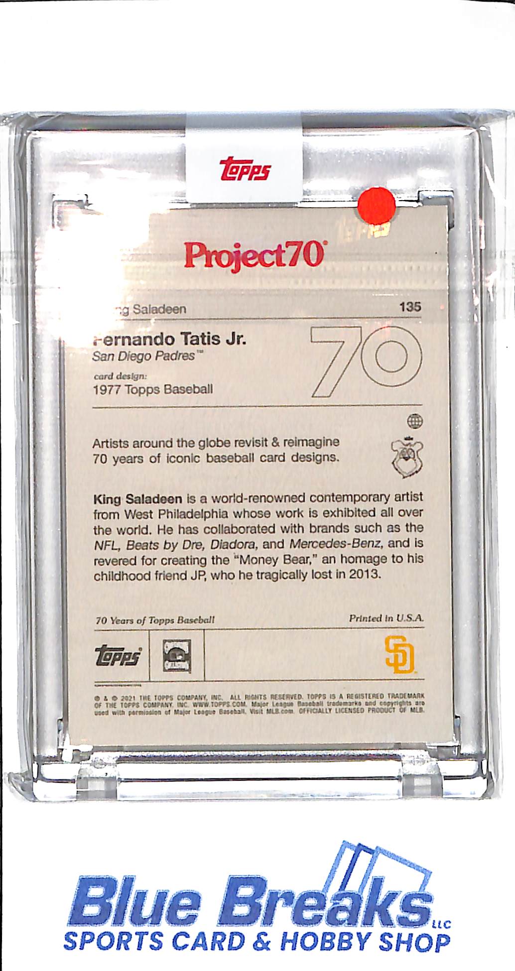2021 Topps Project 70 - Fernando Tatis Jr - #135 - 1977 Topps Baseball Design