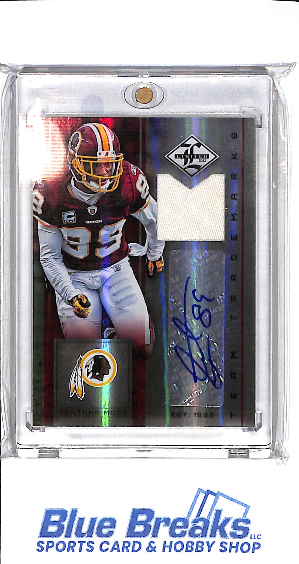 2012 Panini Limited - Santana Moss - #30 - Washington Redskins - 08/10 Patch - Relic - Auto