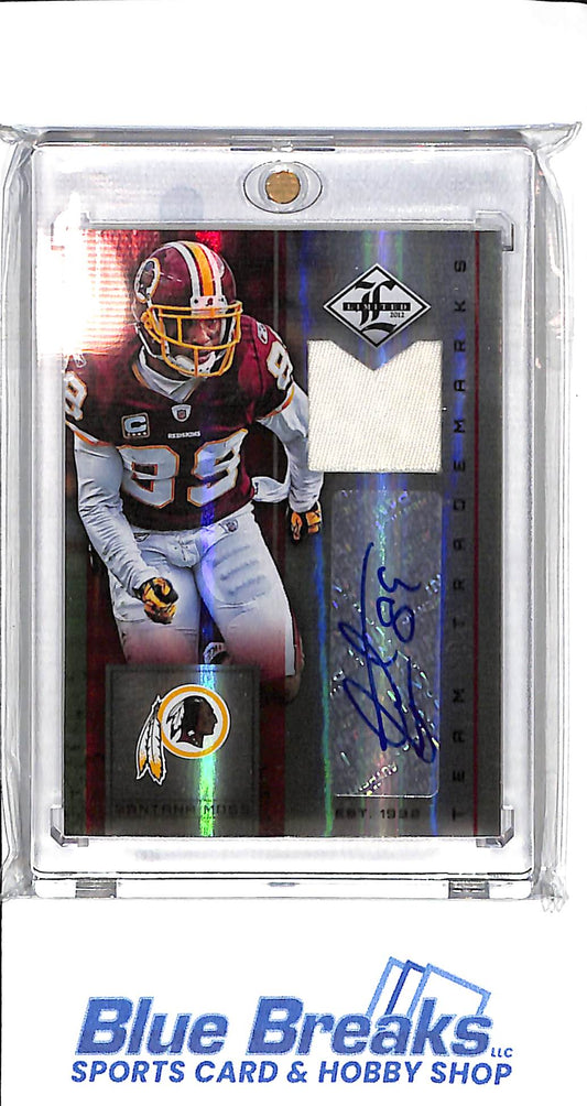 2012 Panini Limited - Santana Moss - #30 - Washington Redskins - 08/10 Patch - Relic - Auto