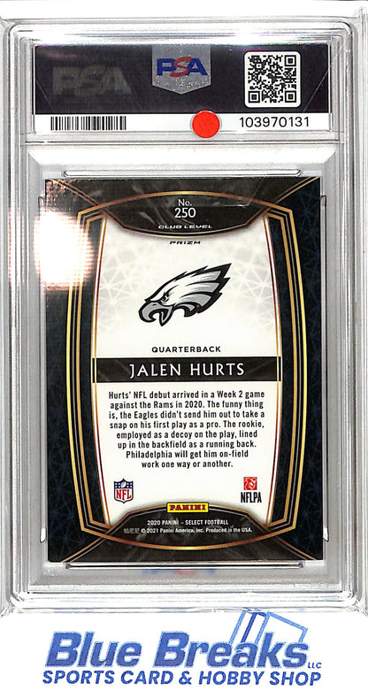 2020 Panini Select - Jalen Hurts - #250 - Silver Prizm - PSA 8