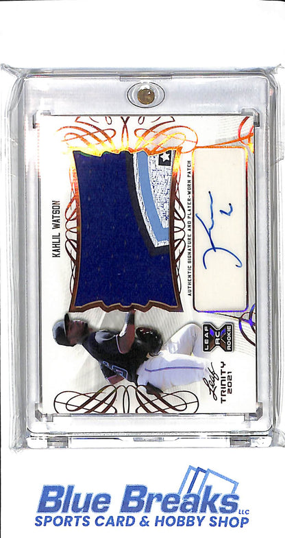 2021 Leaf Trinity - Kahlil Watson - # PA-KW1 - Rookie - Cleveland Guardians - Relic - Patch - Auto