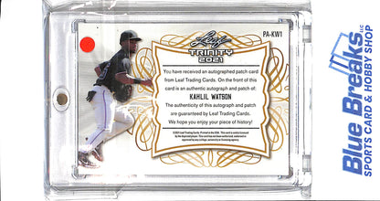 2021 Leaf Trinity - Kahlil Watson - # PA-KW1 - Rookie - Cleveland Guardians - Relic - Patch - Auto
