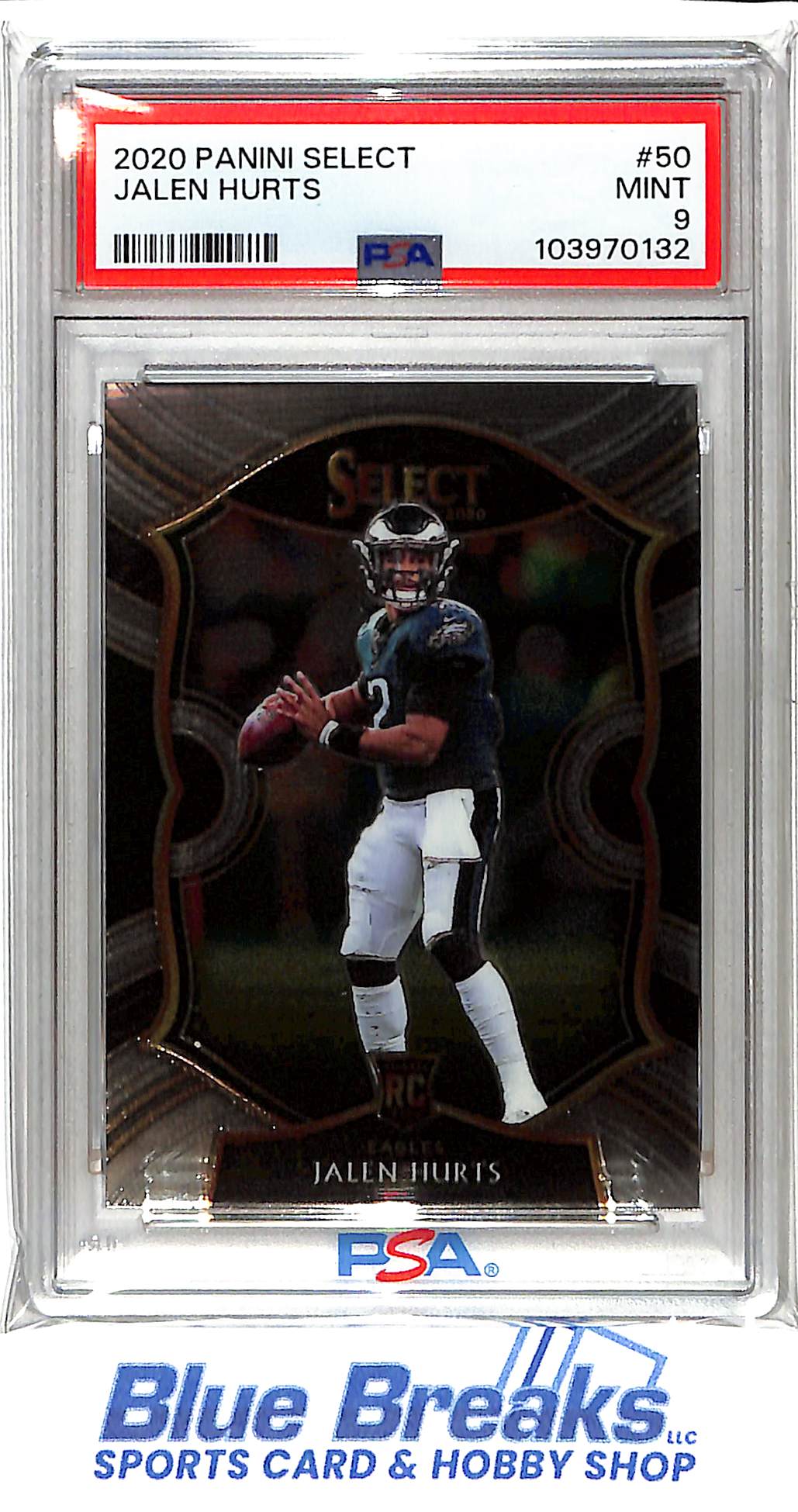 2020 Panini Select - Jalen Hurts - #50 - Rookie - PSA 9