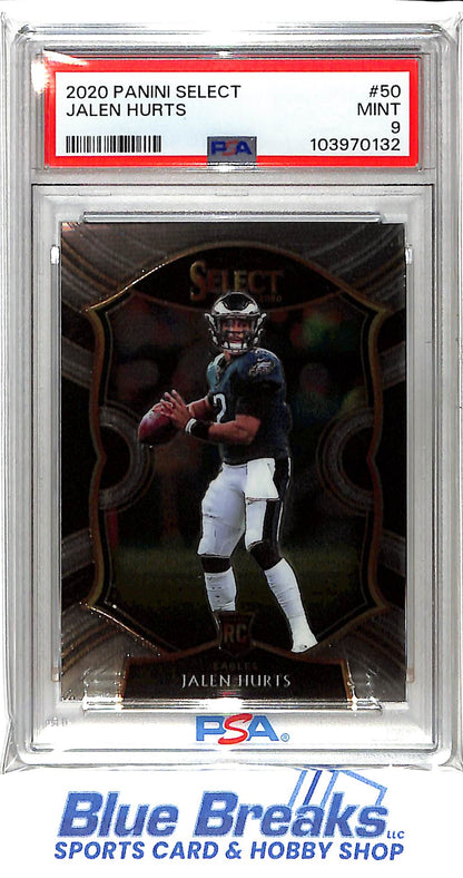 2020 Panini Select - Jalen Hurts - #50 - Rookie - PSA 9