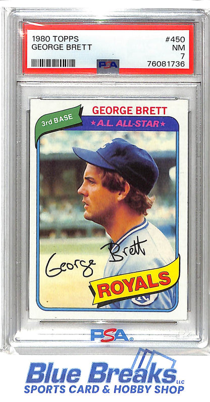 1980 Topps - George Brett - #450 - AL Allstar - PSA 7
