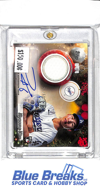 2025 Topps Holiday - Hyseong Kim - Los Angeles Dodgers - #PAR-HK - Relic - Patch - Auto - 20/50 - Rookie