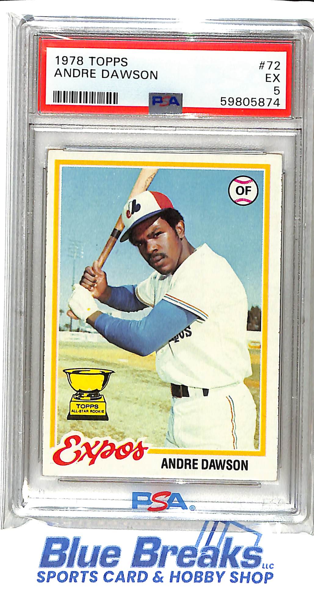 1978 Topps - Andre Dawson - #72 - Toronto Expos - PSA 5