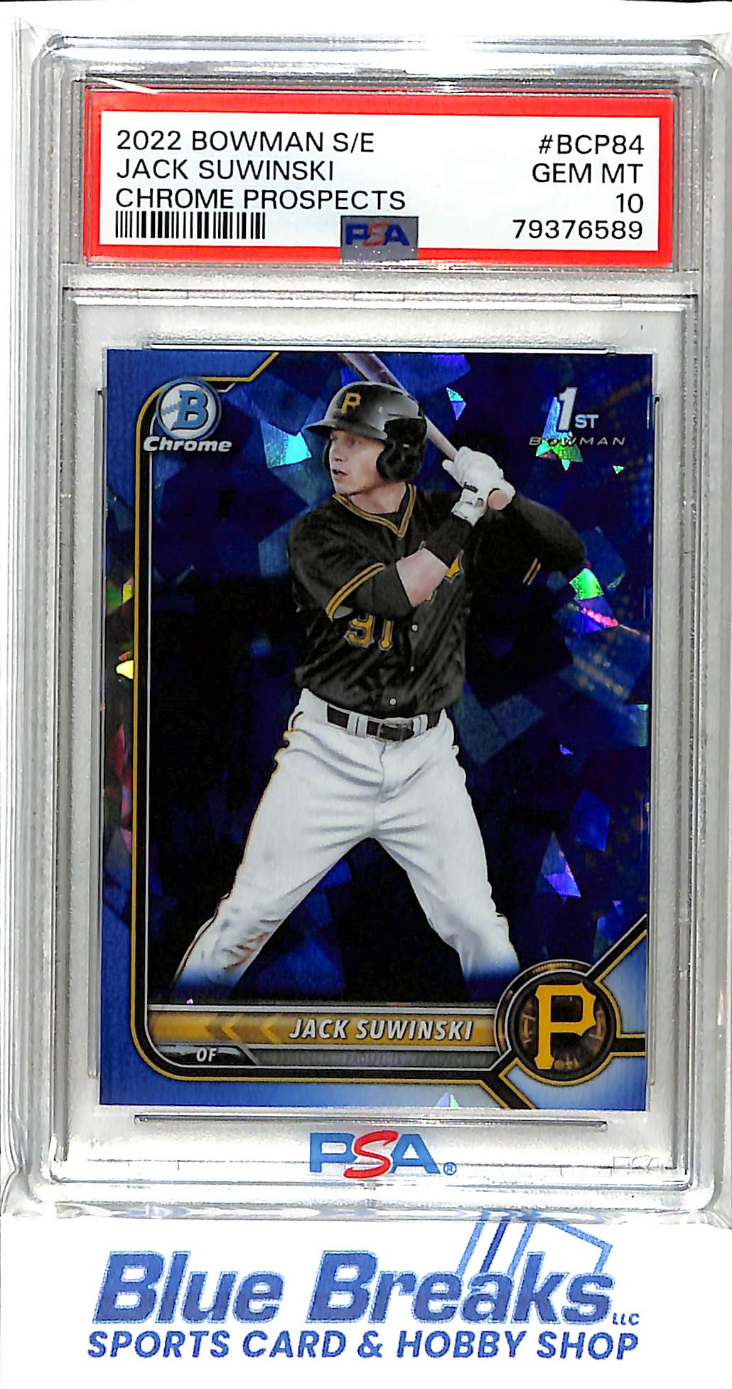 2022 Bowman Sapphire - Jack Suwinski - Chrome Prospects - #BCP84 - PSA 10 - Pittsburgh Pirates
