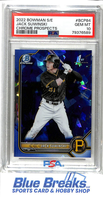 2022 Bowman Sapphire - Jack Suwinski - Chrome Prospects - #BCP84 - PSA 10 - Pittsburgh Pirates
