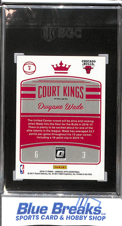 2016-17 Donruss Optic - Dwyane Wade - #3 - Miami Heat - Court Kings - Purple Prizm - SGC 10