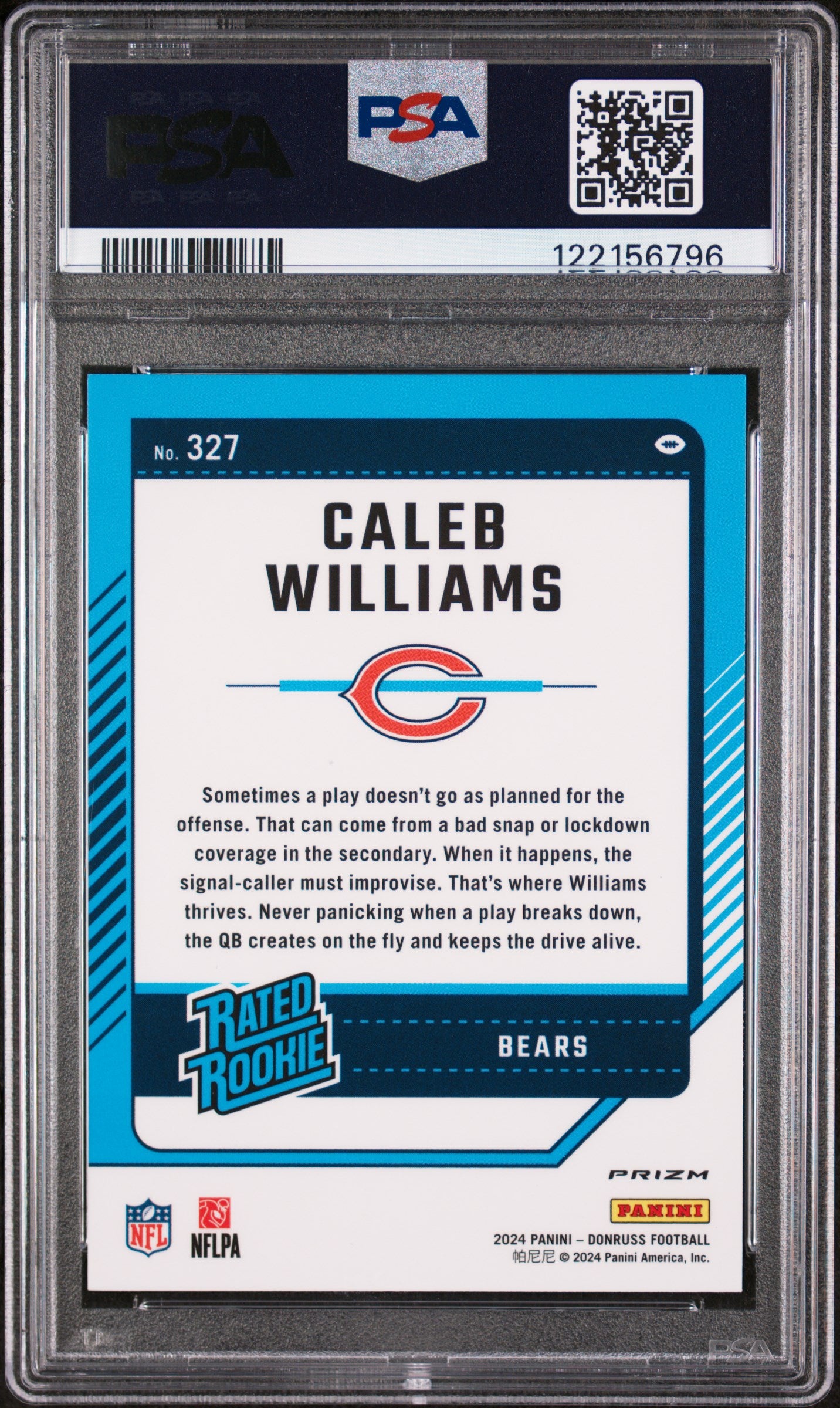 2024 Panini - Donruss - Optic Preview - pink - Rated Rookie - Caleb Williams - #327 - PSA 8 - football - Bears