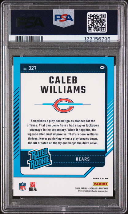 2024 Panini - Donruss - Optic Preview - pink - Rated Rookie - Caleb Williams - #327 - PSA 8 - football - Bears