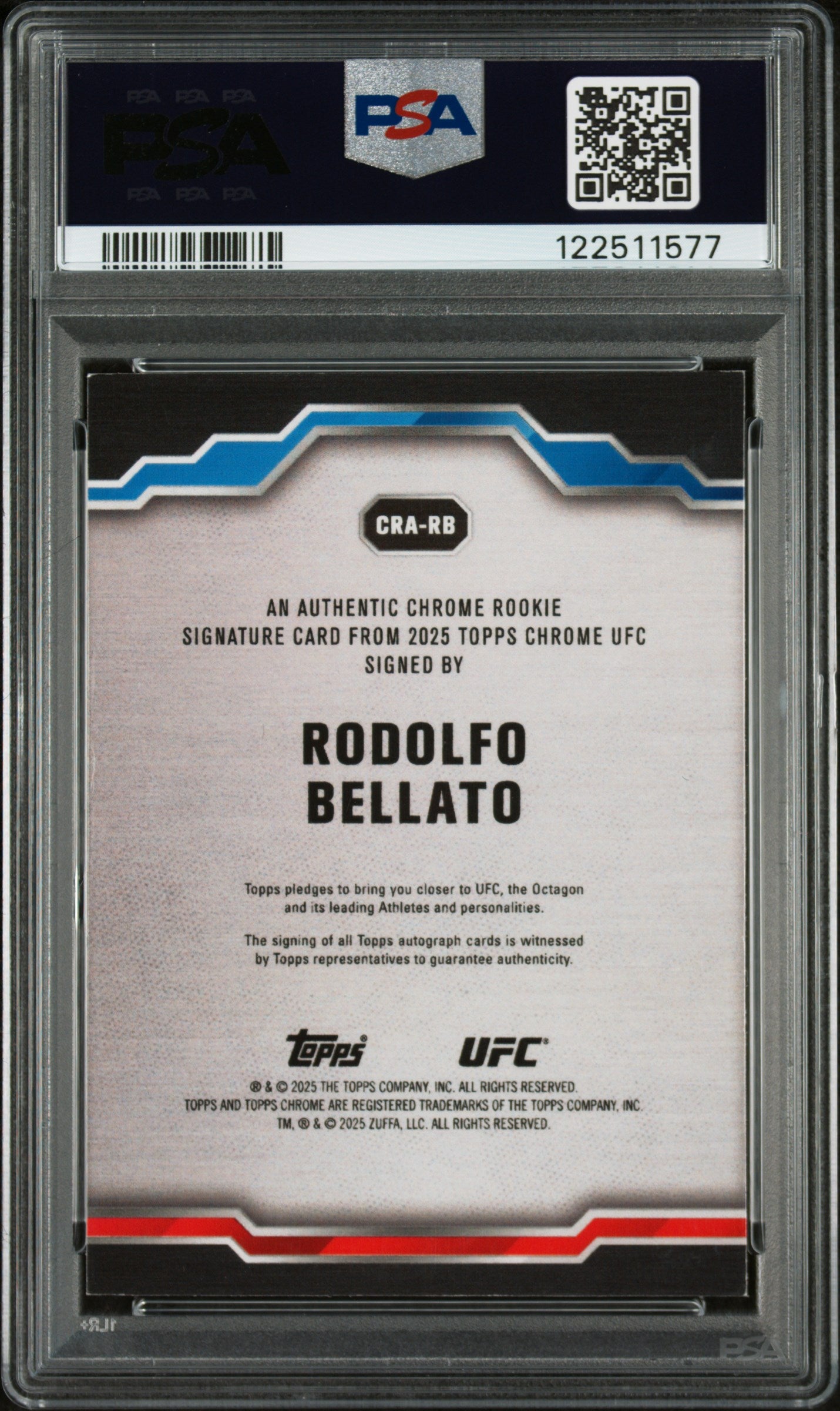 2025 Topps - Chrome UFC - Chrome Rookie - orange refractor - Rodolfo Bellato - auto - RC - 25/25 - #CRA-RB - UFC - Light Heavyweight