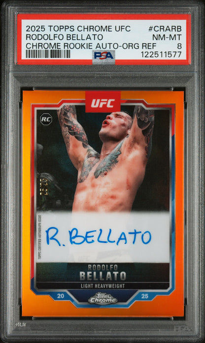 2025 Topps - Chrome UFC - Chrome Rookie - orange refractor - Rodolfo Bellato - auto - RC - 25/25 - #CRA-RB - UFC - Light Heavyweight
