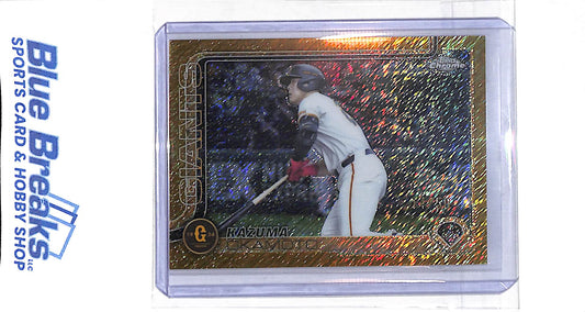 2025 Topps Chrome - Nippon - gold shimmer - Kazuma Okamoto - 14/50 - #98 - baseball - Yomiuri Giants