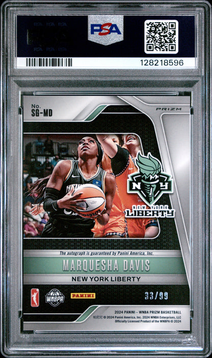 2024 Panini - Prizm WNBA - Signature - Red Prizm - Marquesha Davis - auto - 33/99 - #SG-MD - PSA 9 - baseball - Liberty