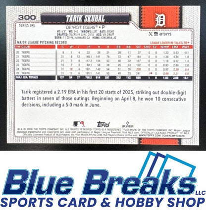 2026 Topps Series 1 Dugout Peeks Tarik Skubal [RC] #300 Detroit Tigers