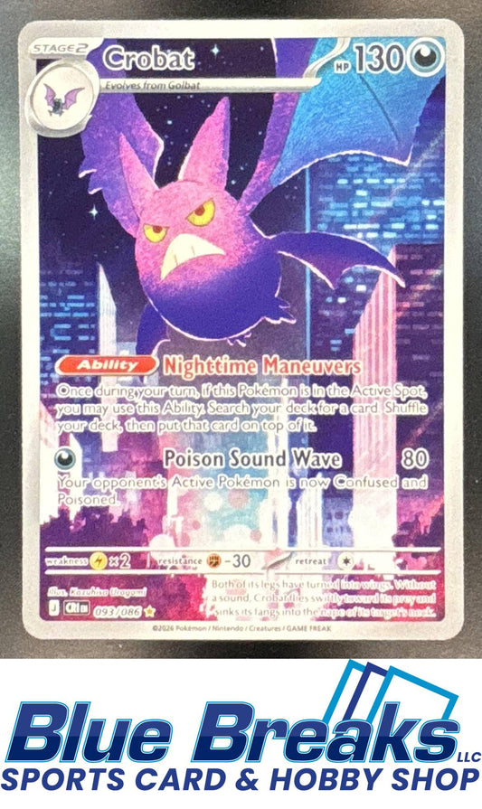 2026 Pokemon Mega Evolution Chaos Rising Illustration Rare Crobat #093/086