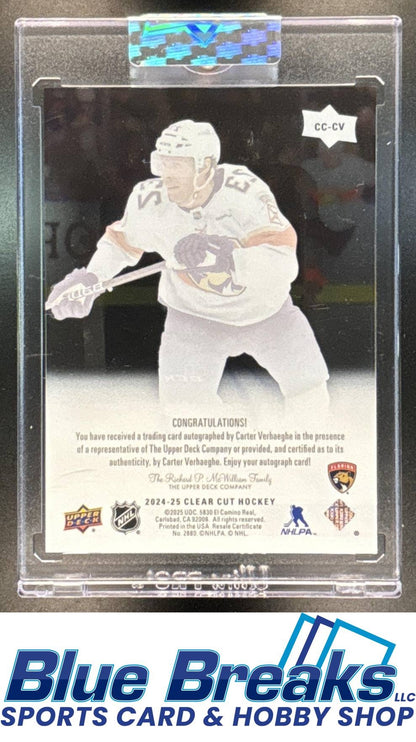 2024-25 Upper Deck Clear Cut Carter Verhaeghe [RC] #CC-CV Auto Florida Panthers