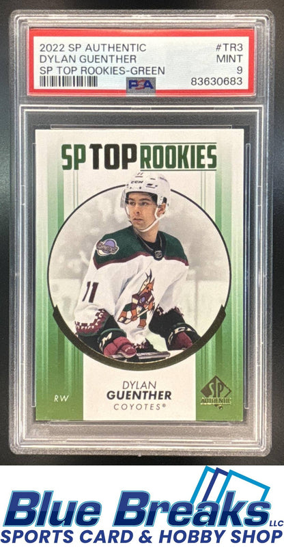 2022 SP Authentic Top Rookies Green Dylan Guenther #TR-3 PSA 9 Arizona Coyotes