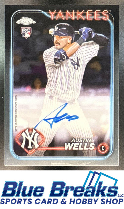 2024 Topps Chrome RC Auto Austin Wells #RA-AW New York Yankees