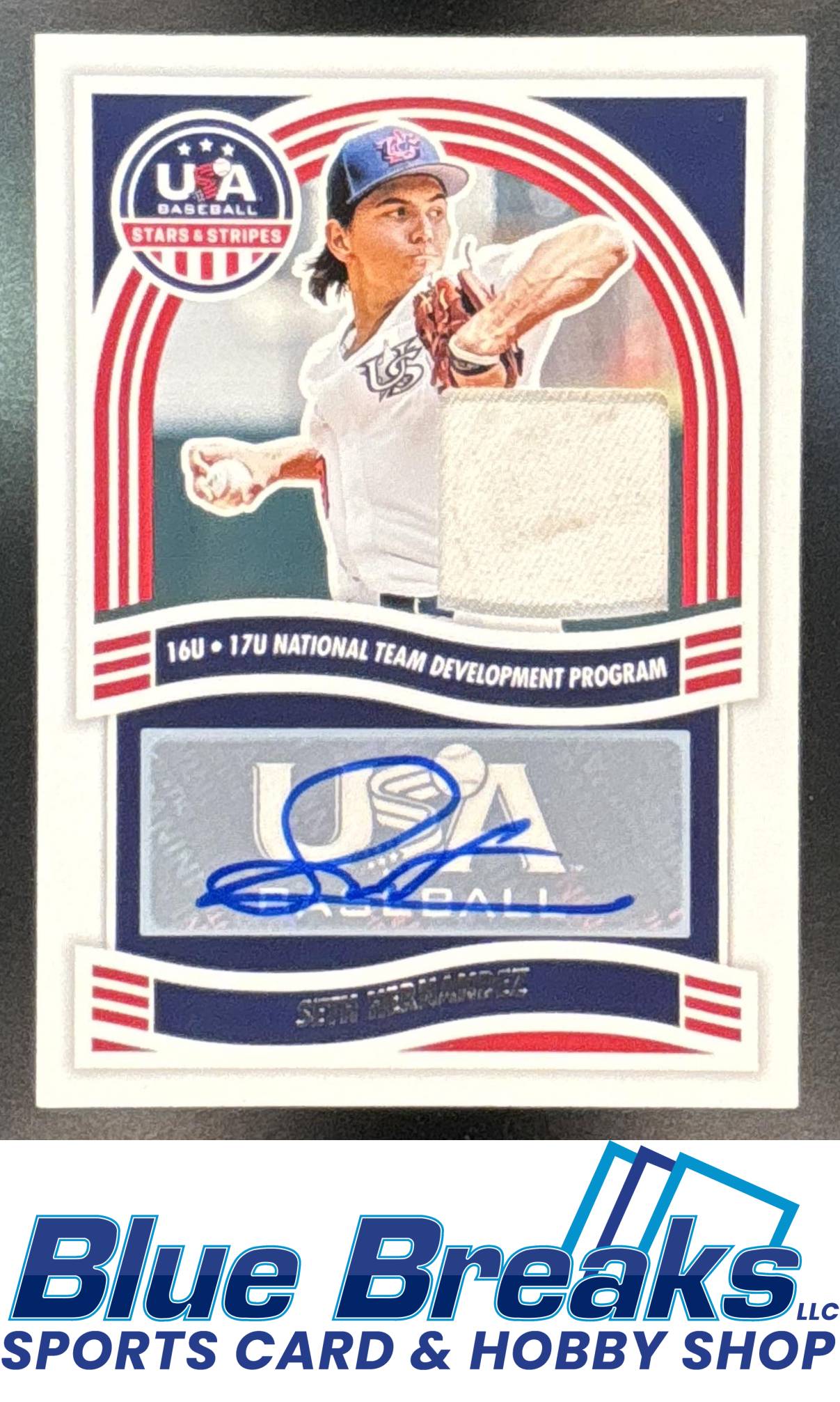 2024 Panini Stars & Stripes USA Baseball Seth Hernandez #NTS-SH 16U /17U National Team Signatures Materials Auto Baltimore Orioles