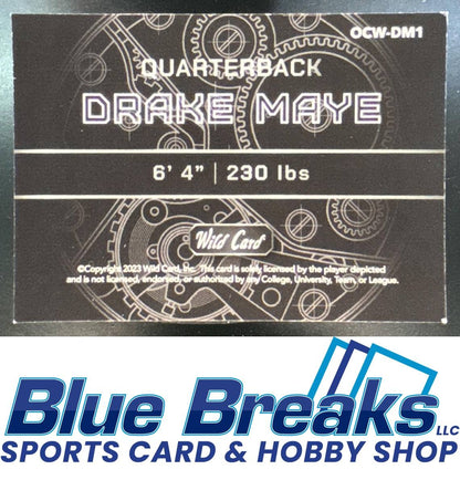 2023 Wild Card QB1 On the Clock Exclusive Drake Maye #OCW-DM1 SP Rainbow Red New England Patriots