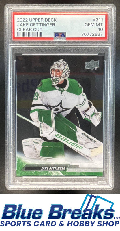 2022-23 Upper Deck Clear Cut Jake Oettinger [RC] #311 PSA 10 Dallas Stars