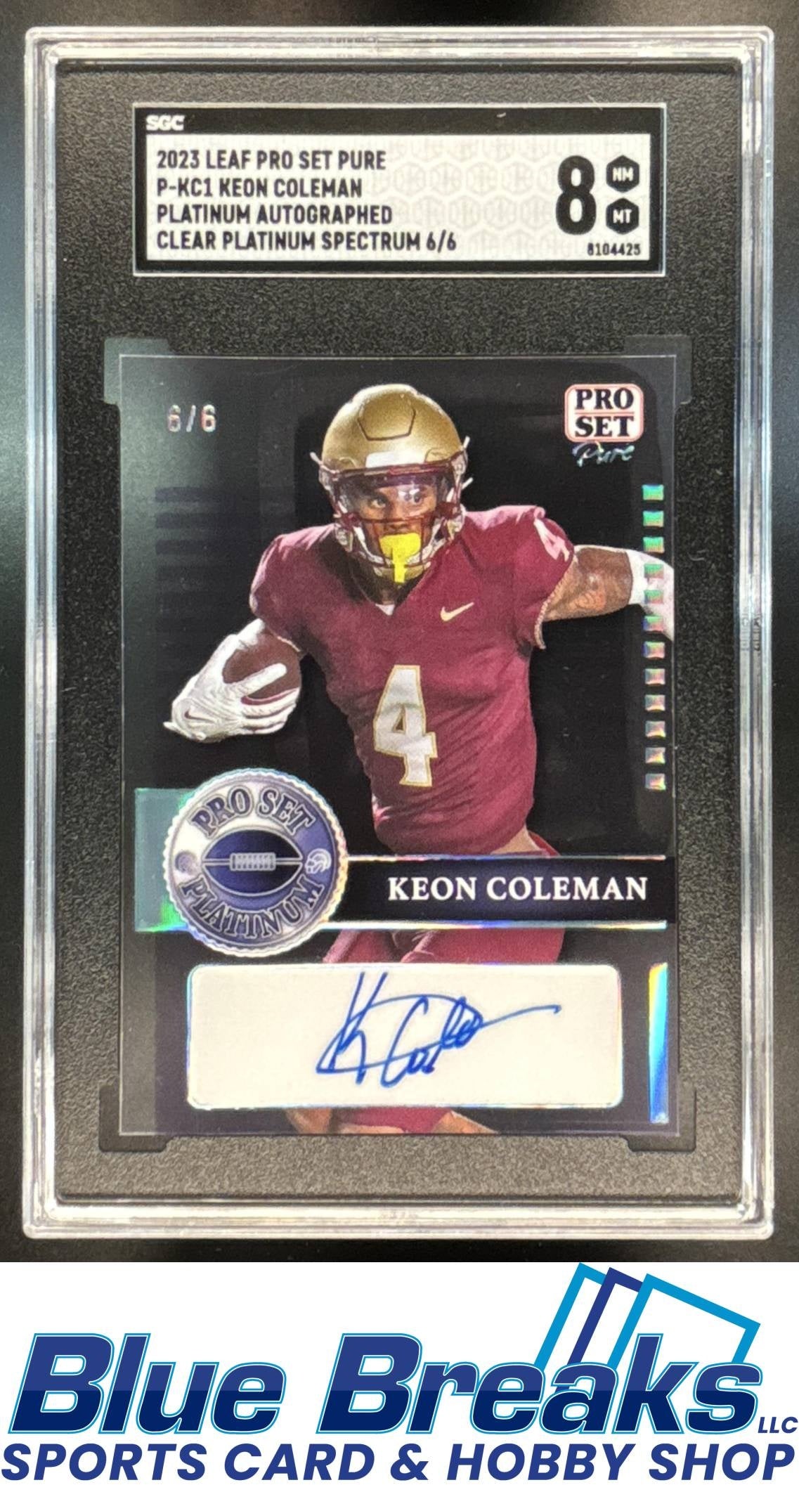 2023 Leaf Pro Set Pure Auto Keon Coleman SGC8 6/6 #P-KC1 Bills