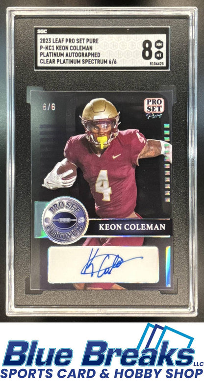 2023 Leaf Pro Set Pure Auto Keon Coleman SGC8 6/6 #P-KC1 Bills