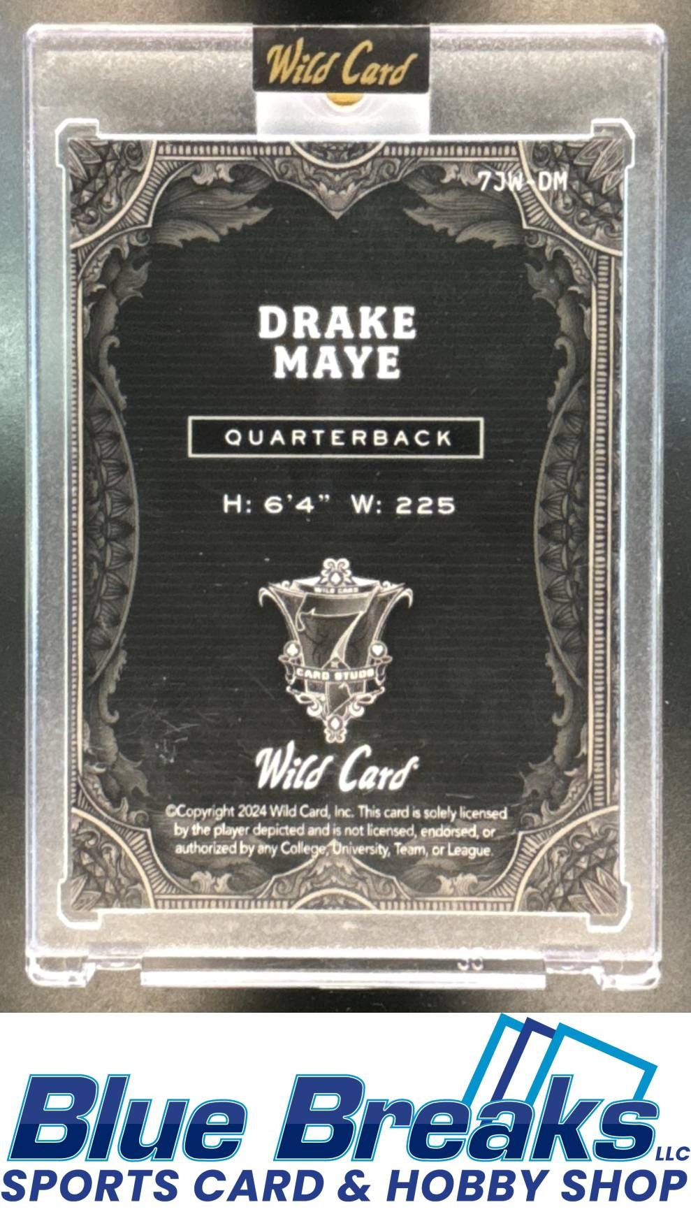 2024 Wild Card 7 Studs Jokers Drake Maye #7JW-DM Cross Hatch GreenBlue 1/1