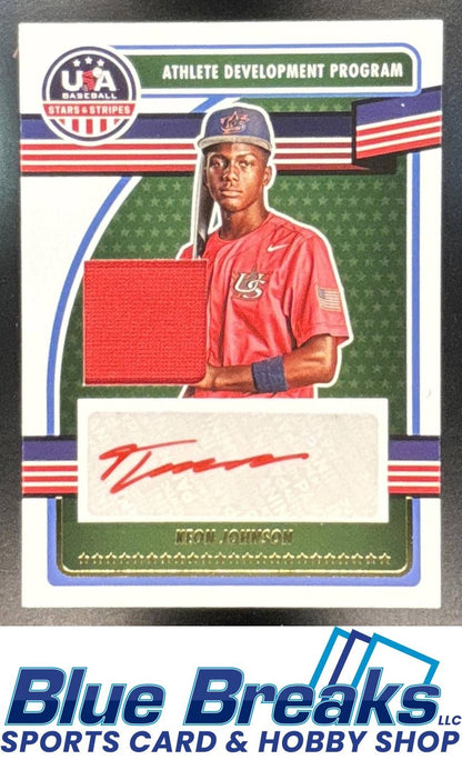 2023 Panini USA Baseball Stars & Stripes Keon Johnson #ADPS-KJ Athlete Development Program Signatures PE Auto