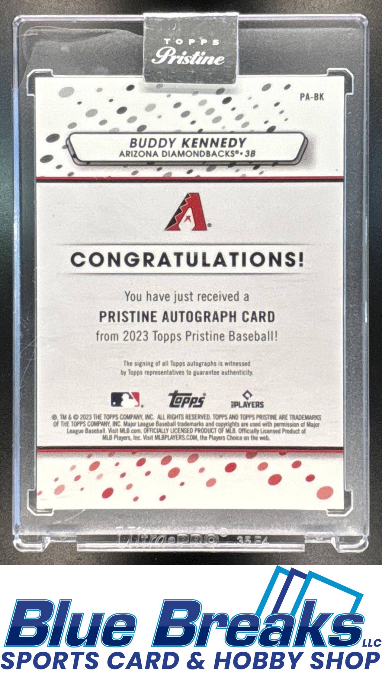 2023 Topps Pristine Auto Buddy Kennedy RC #PA-BK Arizona Diamondbacks
