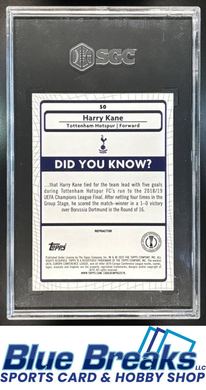 2021 Topps Merlin Chrome UEFA Champions League Harry Kane #50 Refractor SGC 10