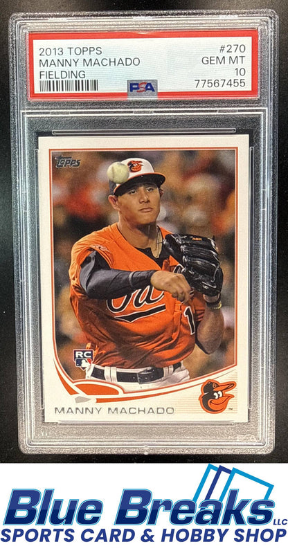 2013 Topps Manny Machado Fielding #270 RC PSA 10 Baltimore Orioles