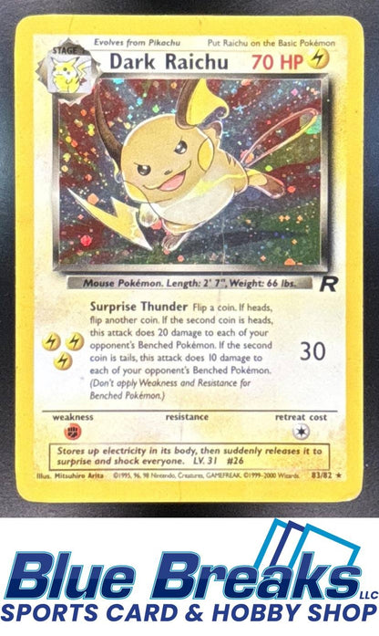 2000 Pokemon Team Rocket Dark Raichu #83/82 Holo