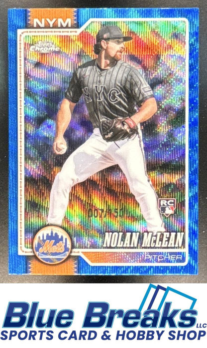 2026 Topps Chrome Blue Wave Refractor Nolan McLean RC 007/150 #236 New York Mets