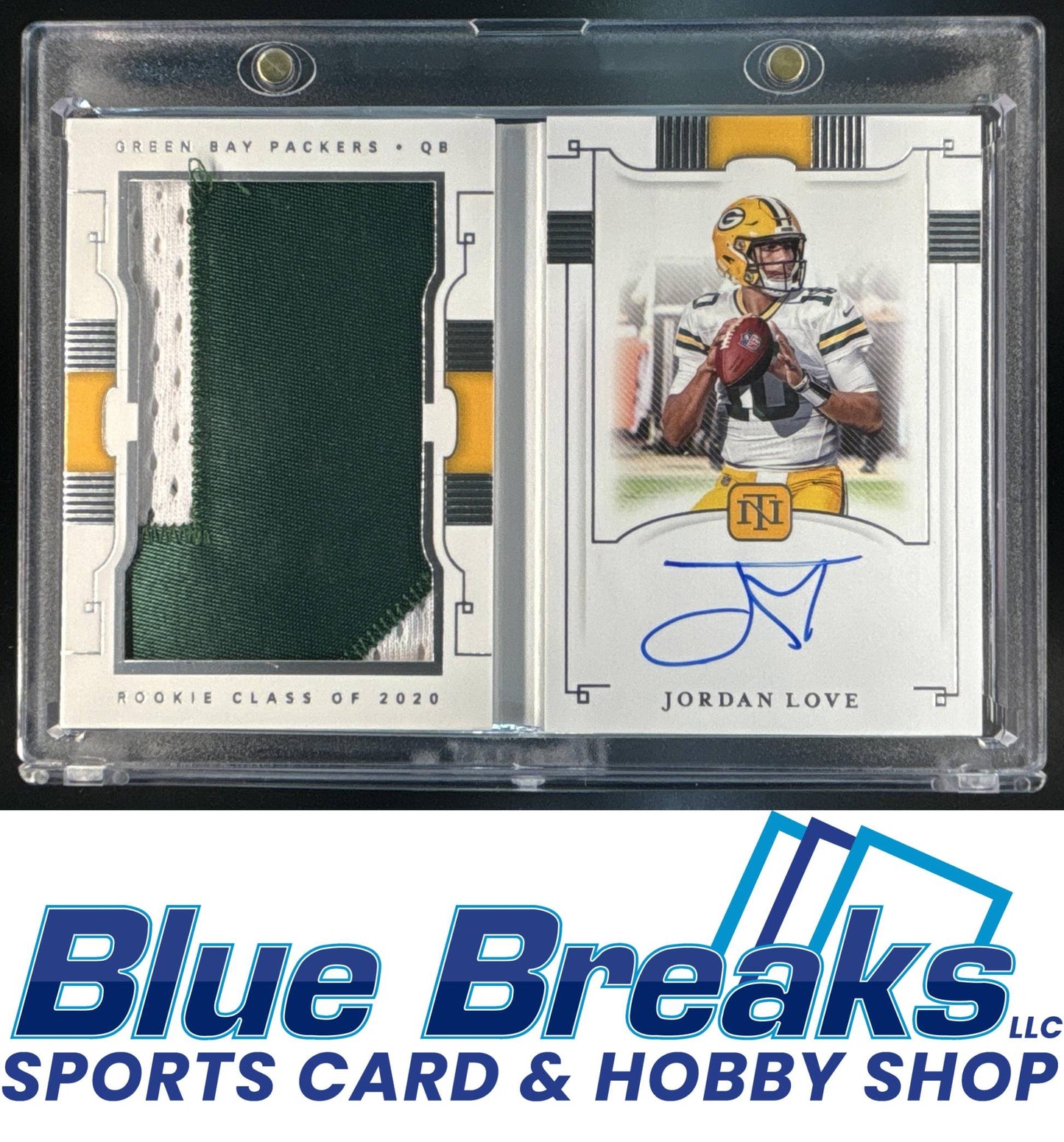 2020 Panini National Treasures Jordan Love #RJB-JL Rookie Jumbo Prime Signatures Booklet 51 /99 Relic Auto RC Green Bay Packers