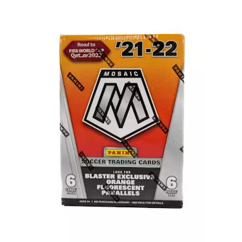 2021-22 Panini Mosaic Road to FIFA World Cup Soccer Blaster Box (Orange Fluorescent Parallels!) - Sealed Wax