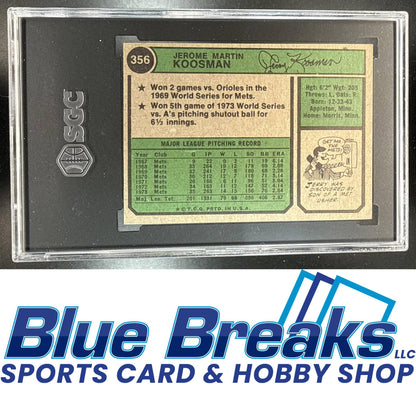 1974 Topps Jerry Koosman #356 SGC 6 New York Mets
