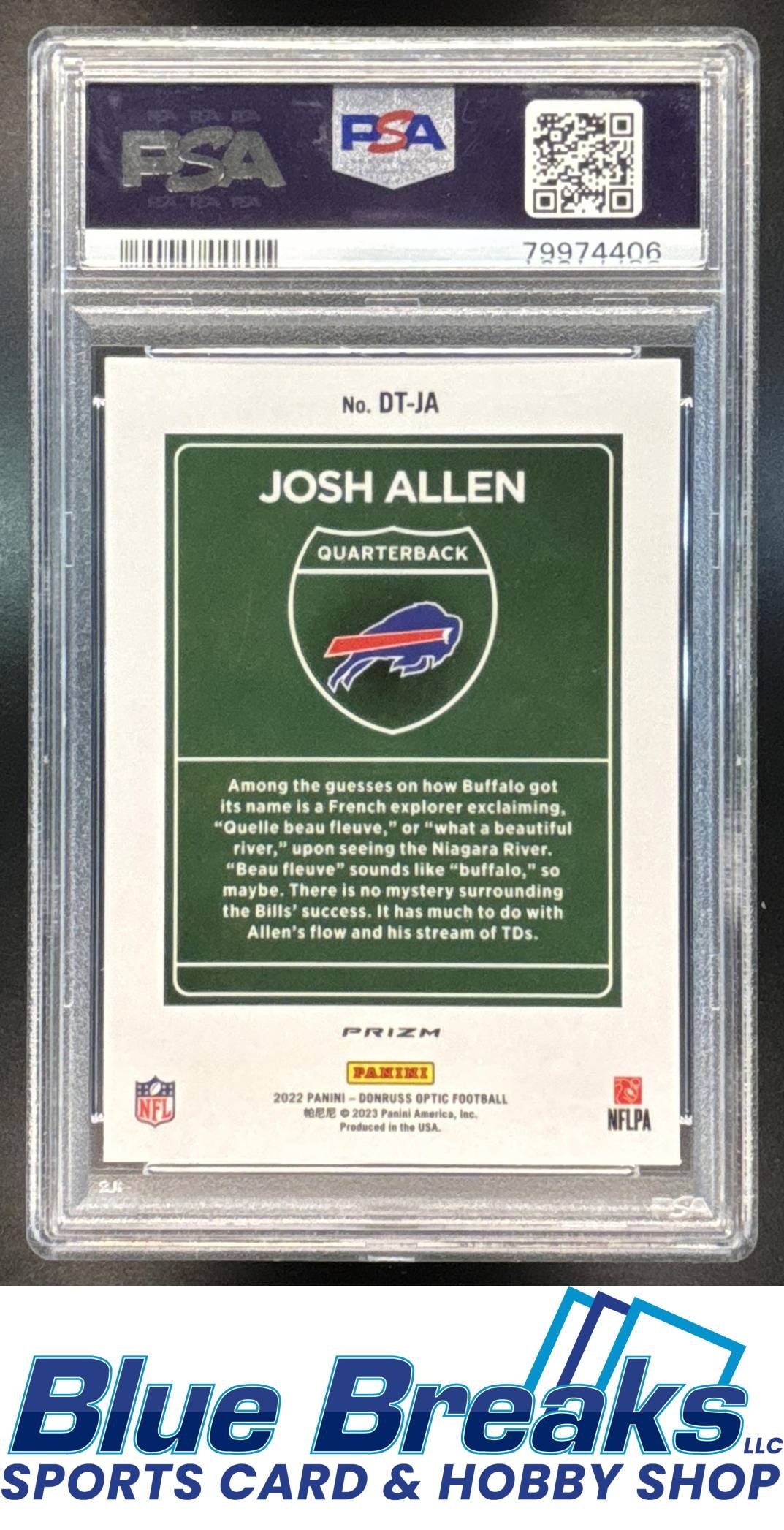 2022 Panini Donruss Optic Downtown SSP Josh Allen [RC] #DT-JA PSA 9 Bills
