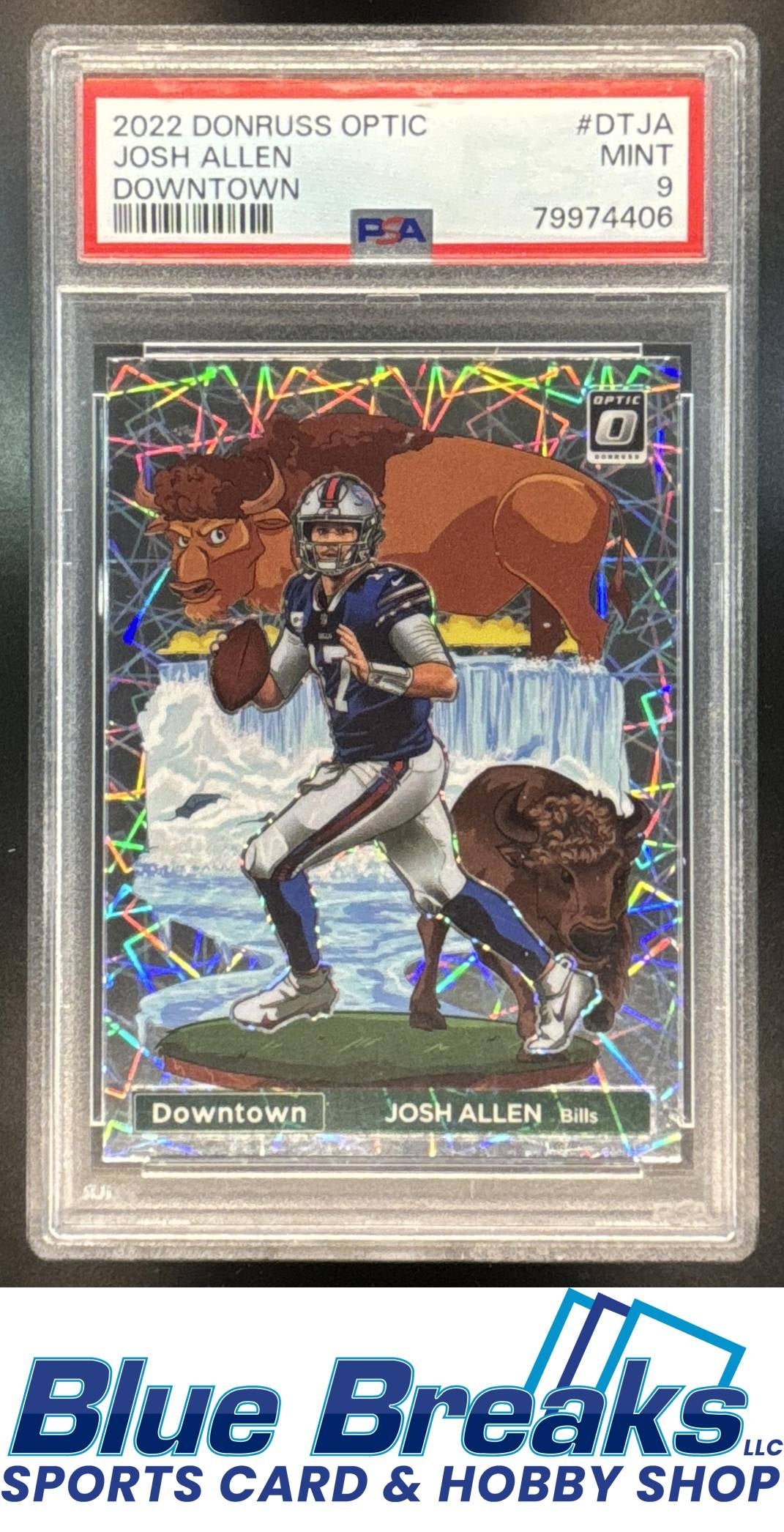 2022 Panini Donruss Optic Downtown SSP Josh Allen [RC] #DT-JA PSA 9 Bills